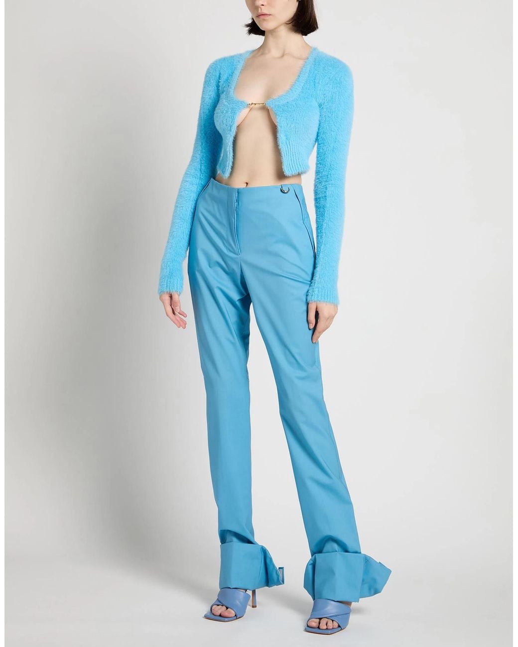 Jacquemus Blue Solid-Color Wool Trousers