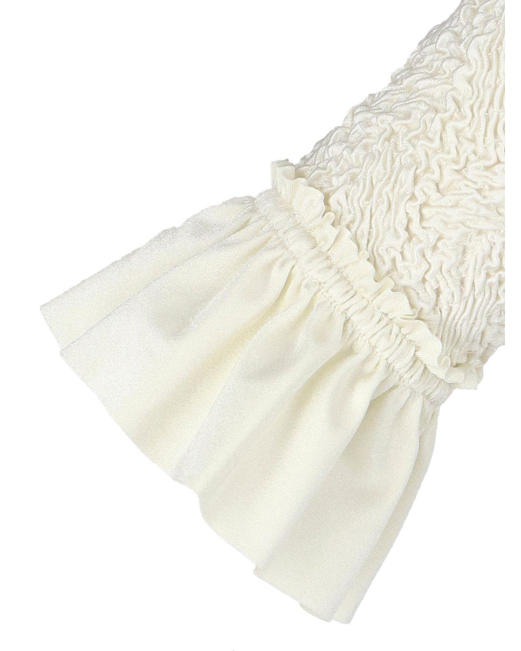 Alexander Wang White Ruffle-Trim Smocked Jacket