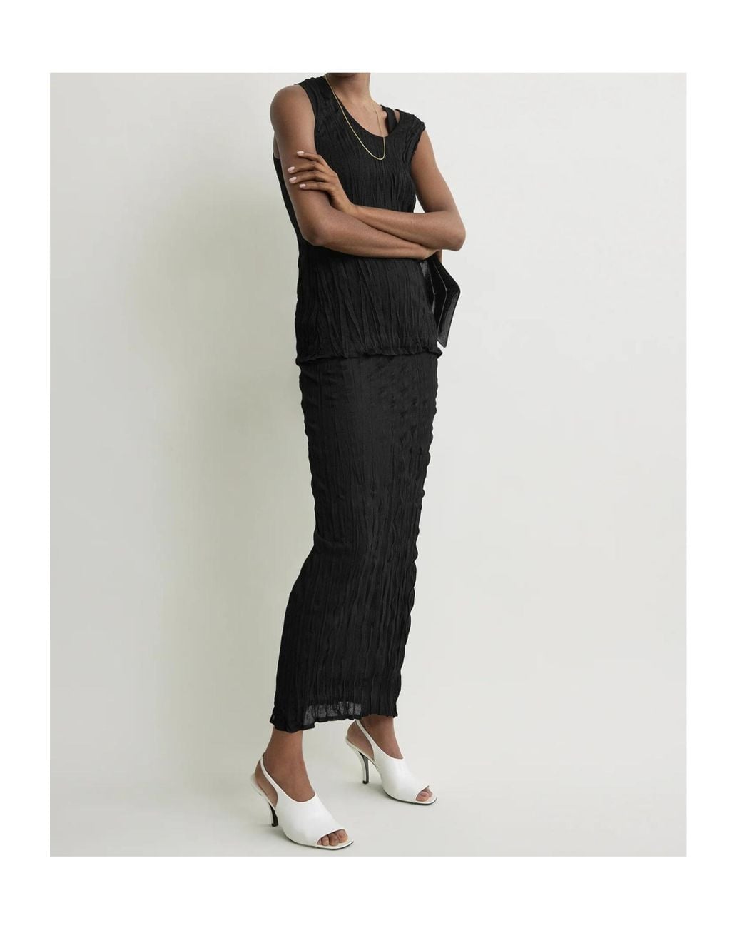 Totême Black Totême Crinkled Knitted Skirt