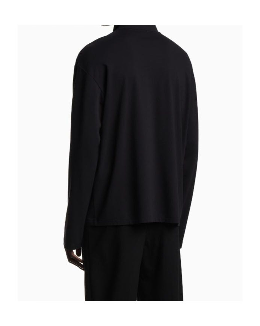 Emporio Armani Blue Zip Detailed High Neck Sweatshirt for men