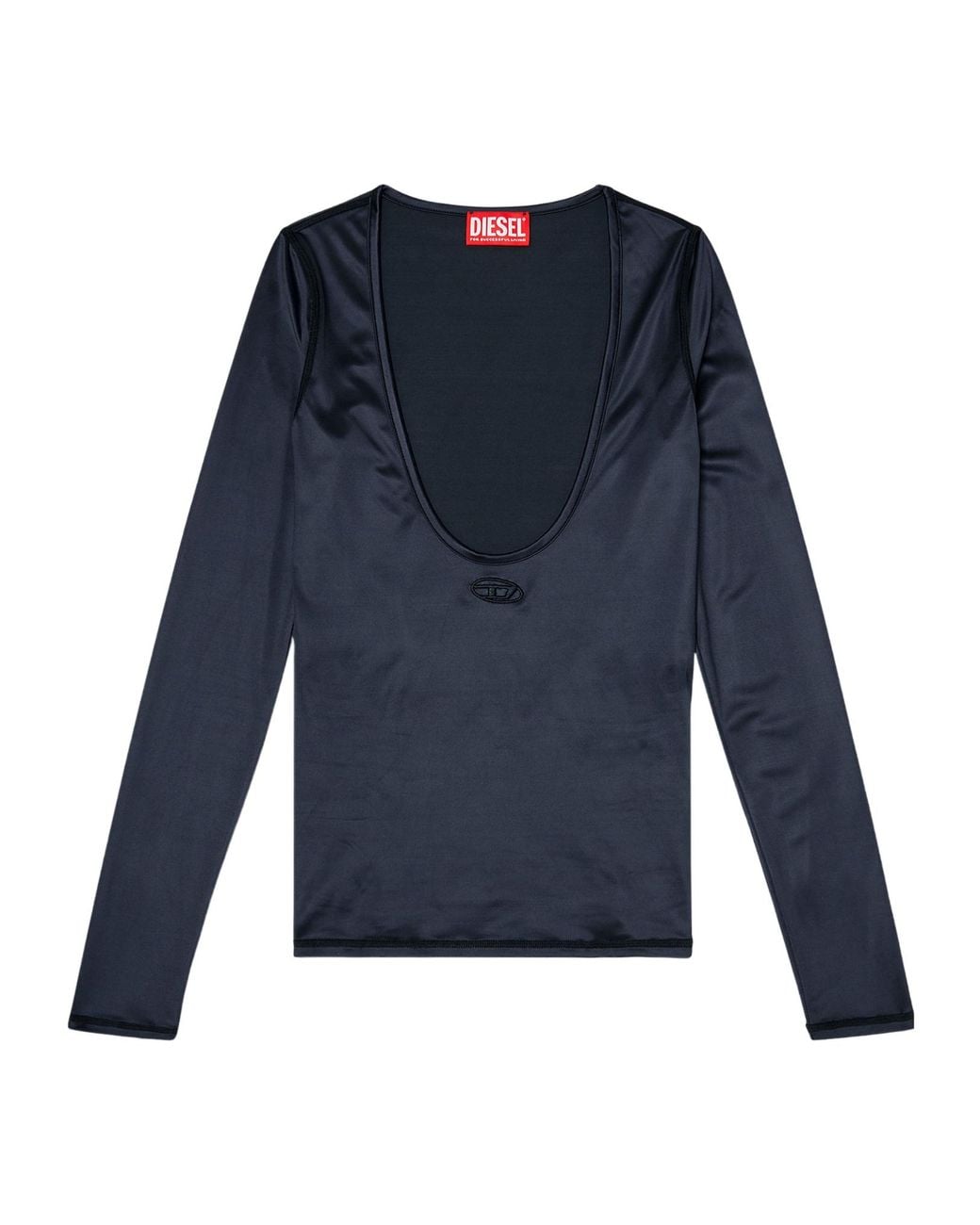 DIESEL Blue Logo Oval D Embroidery Slim Top