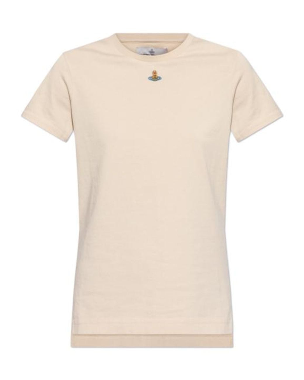 Vivienne Westwood Natural Orb Logo-Embroidered Crewneck T-Shirt