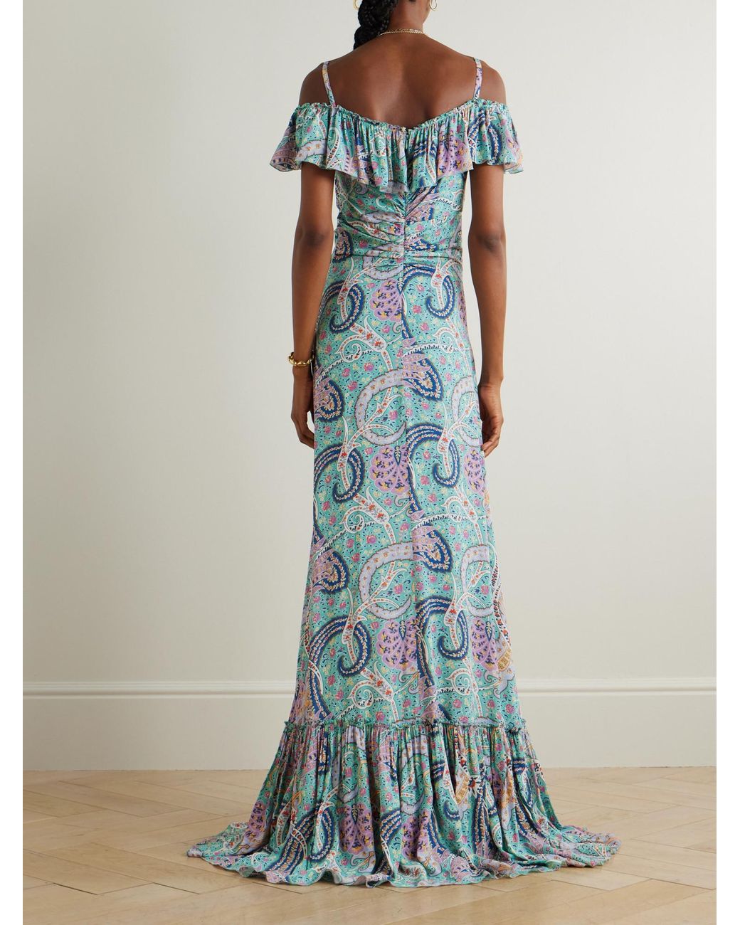 Etro Blue Flowy Floral Maxi Dress