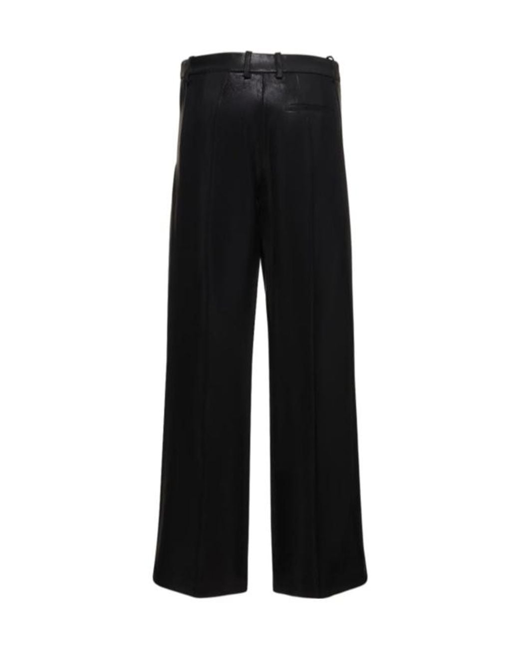 Mugler Black Shiny Wool Slouch Pants