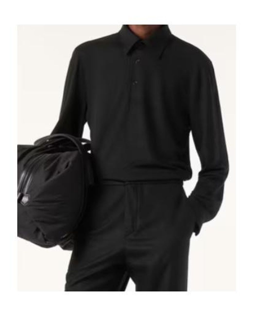 Loro Piana Black Colmegna Polo Shirt for men