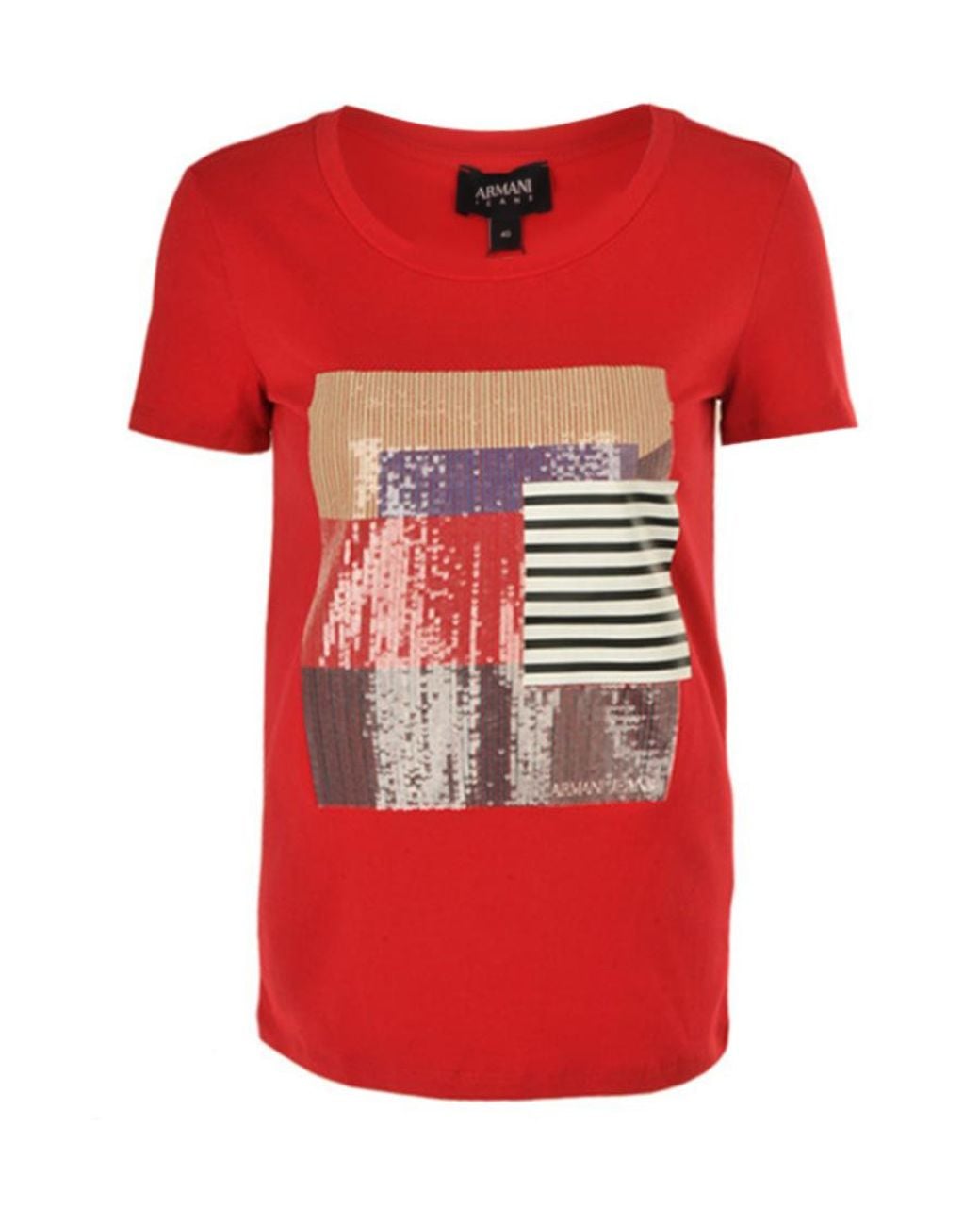 Armani Jeans Red Printed T-Shirt