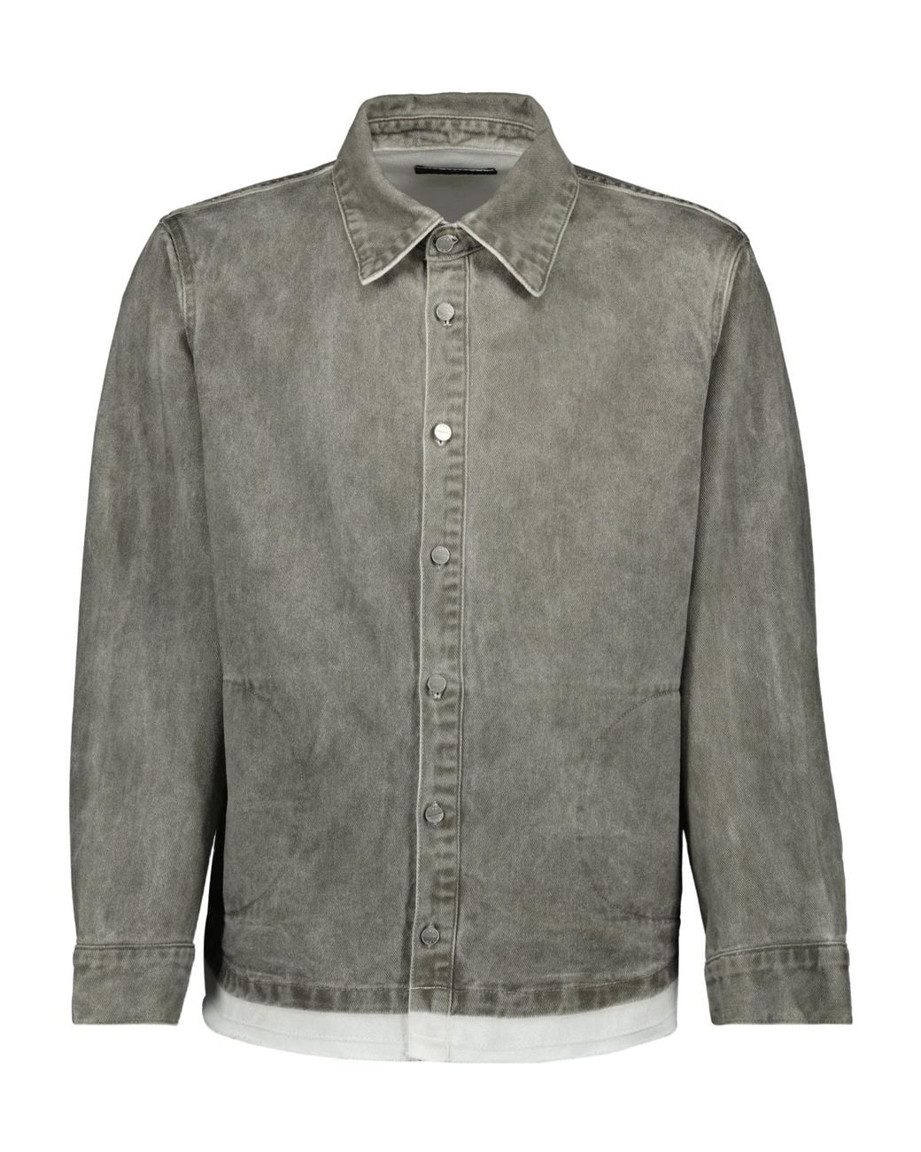 IRO Gray Celino Washed Button-Up Denim Shirt for men