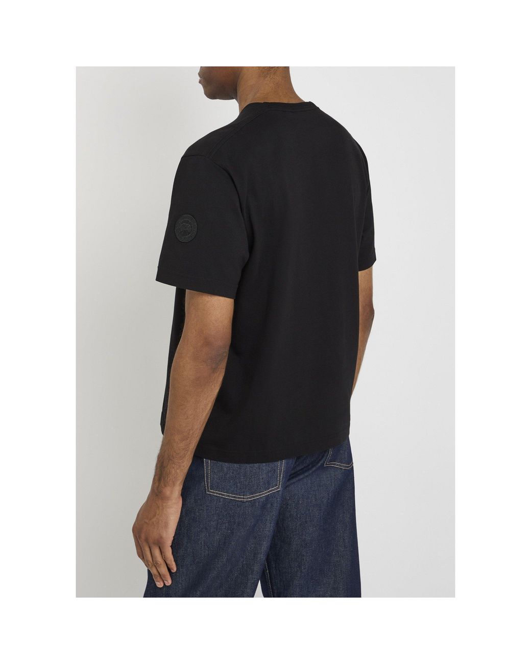 Canada Goose Black Simple Cotton T-Shirt for men