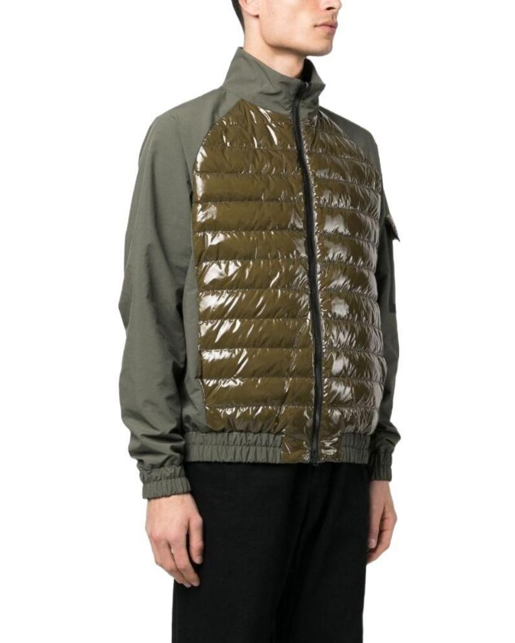 Herno Gray Quilted Panel Down Jacket for men