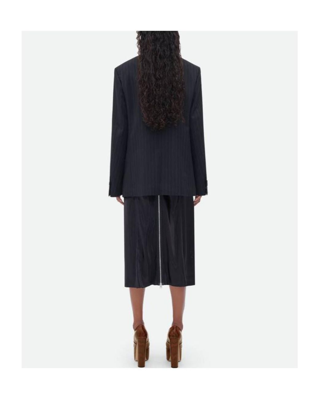 Bottega Veneta Black Pinstripe Shirt Jacket