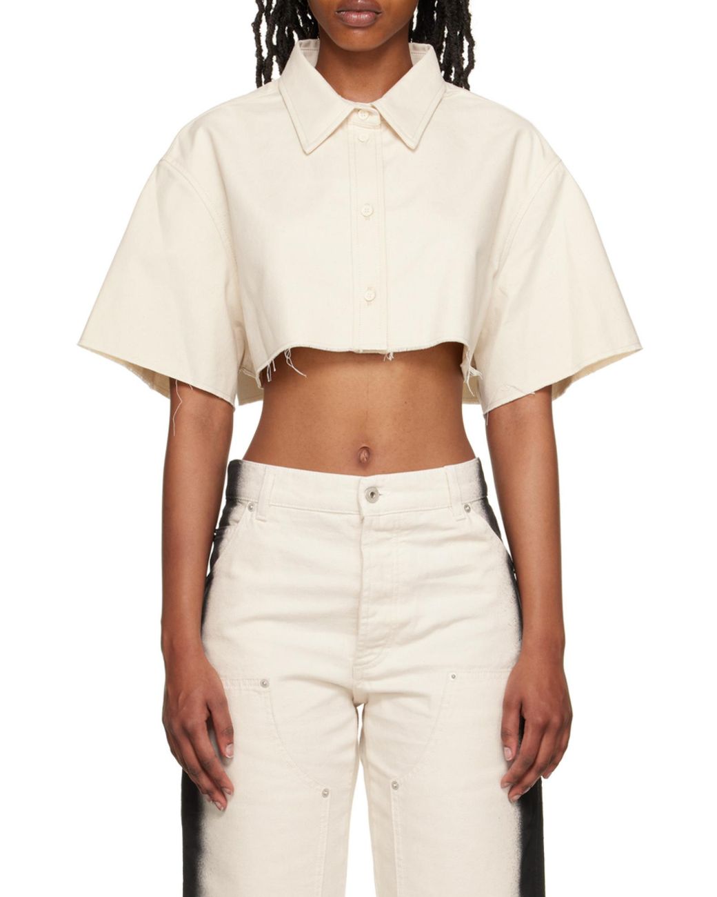 Heron Preston White Short Style Shirt