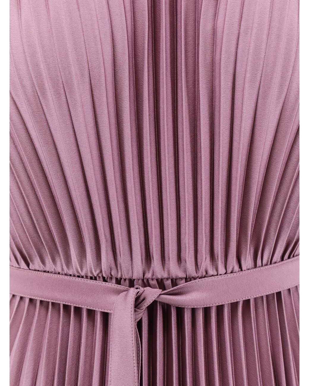 Joseph Purple Pleated Belted Dress