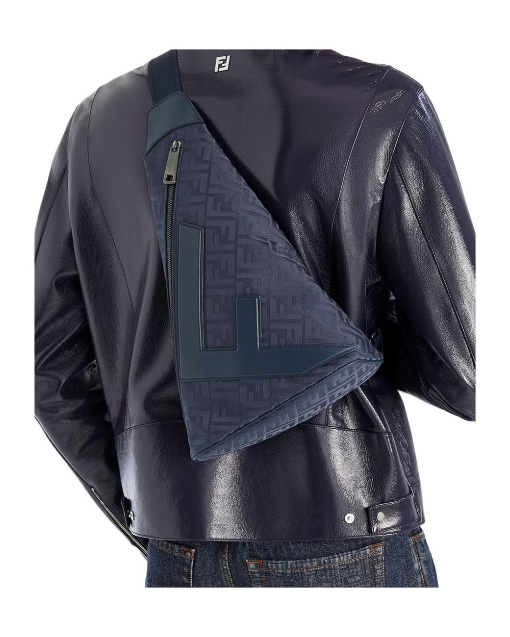 Fendi Blue Ff Cono Large Backpack for men