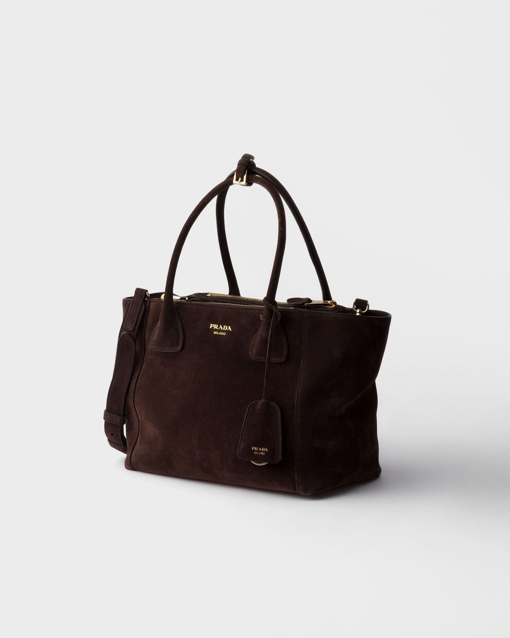 Prada Black Medium Suede Tote Bag