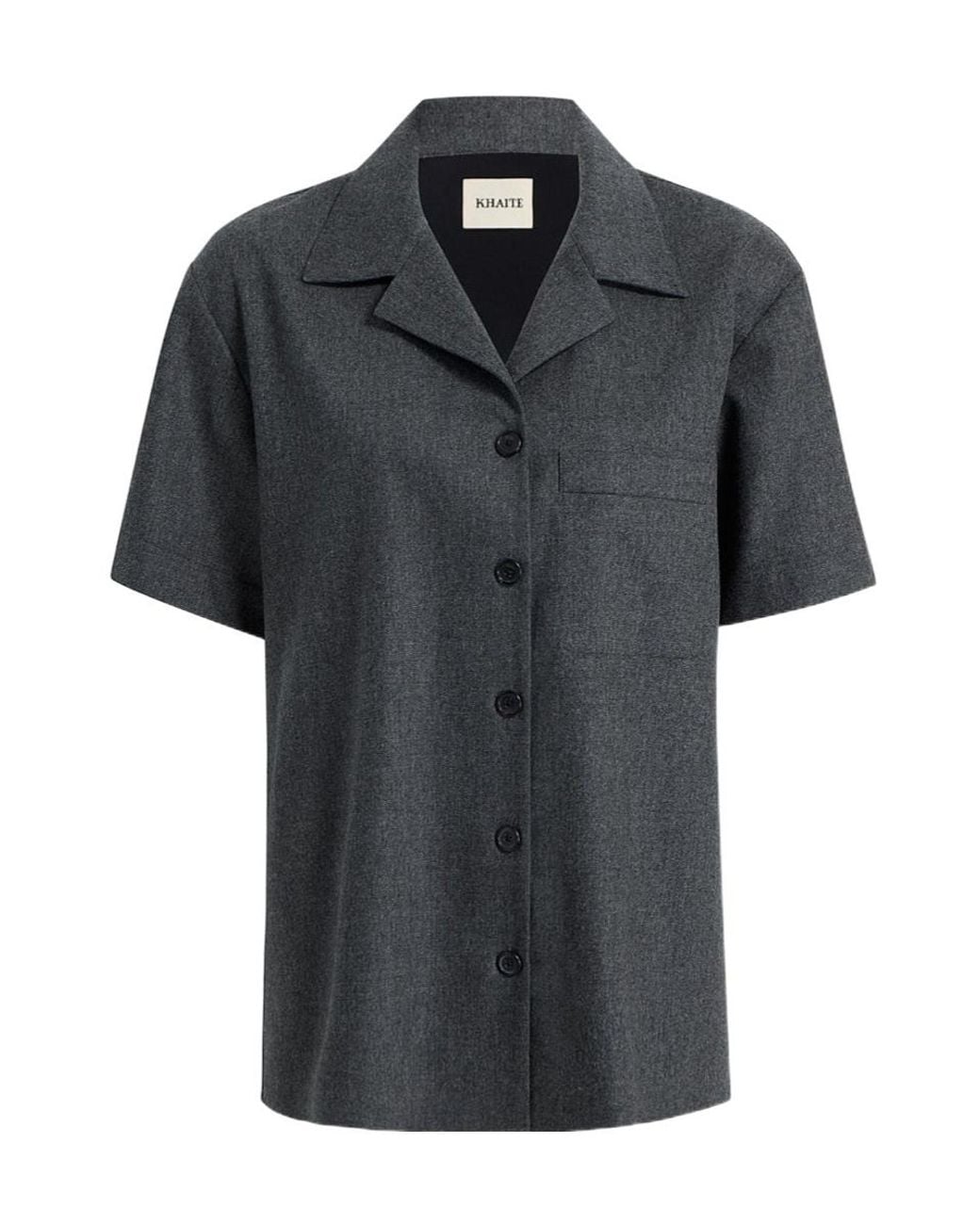Khaite Black Riordan Short-Sleeved Shirt