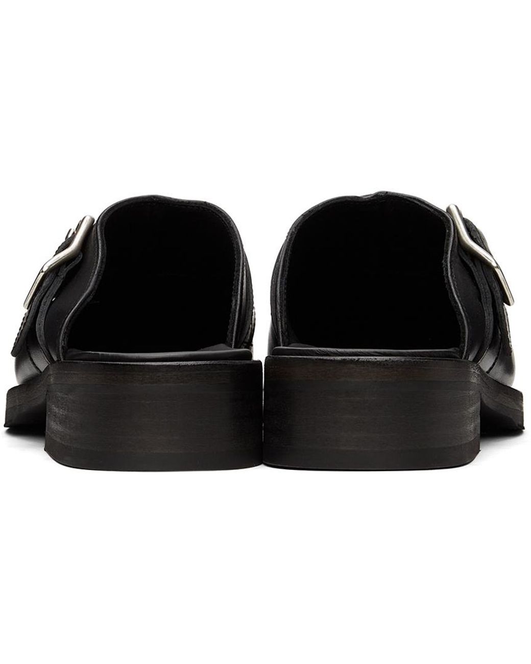 Our Legacy Black Camion Buckle Detailed Mules for men