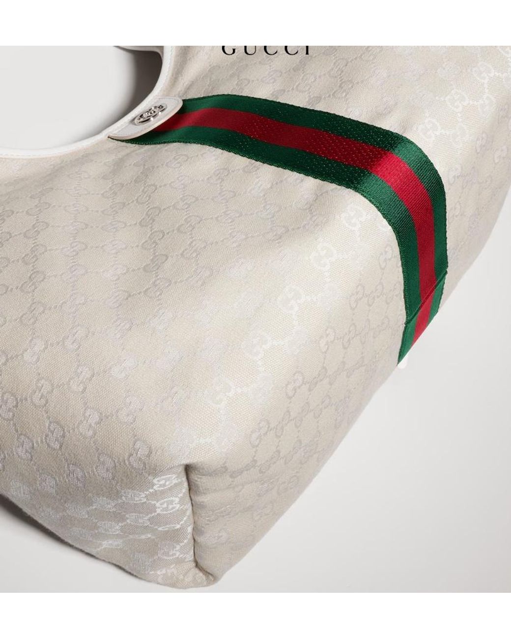 Gucci White Giglio Large Tote Bag