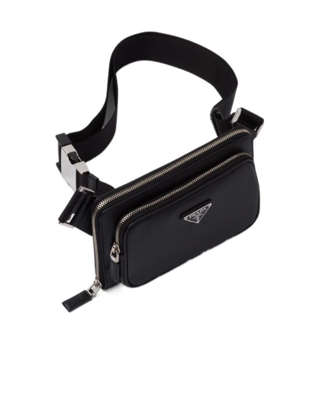 Prada Black Saffiano Leather Belt Bag for men