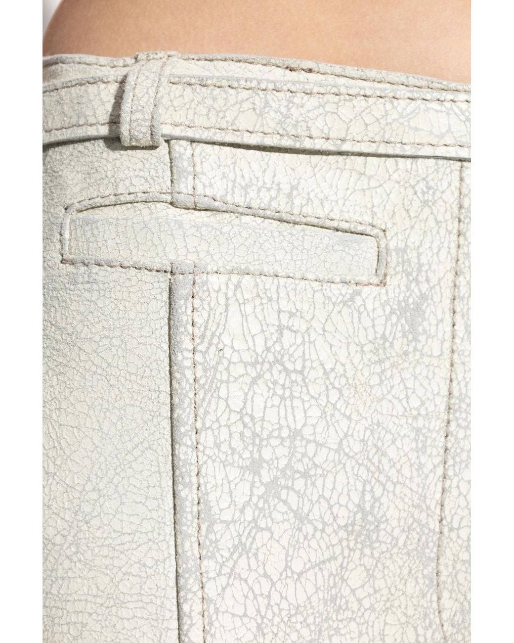 DIESEL White L-Croc Trousers