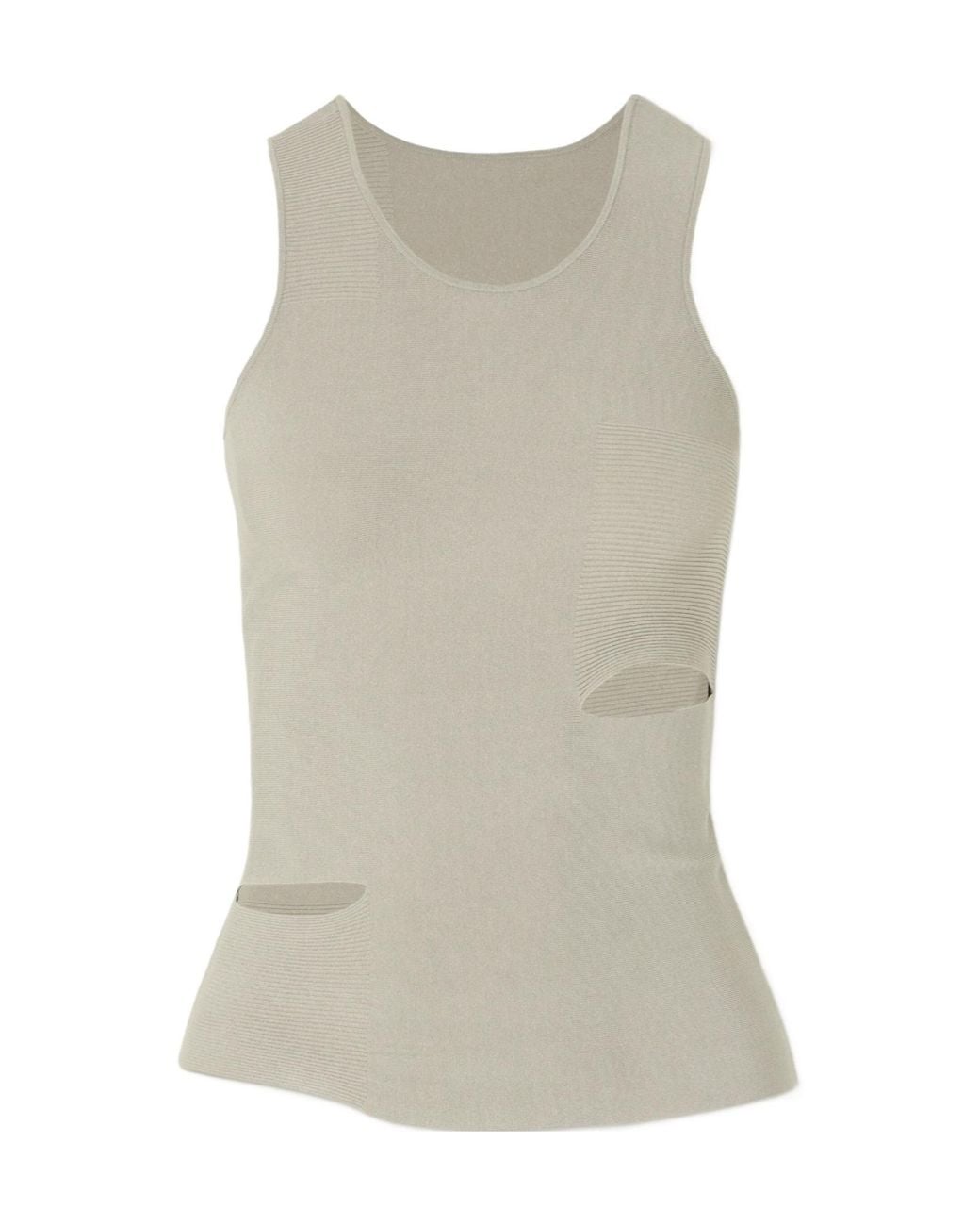Dion Lee Gray Cutout Ribbed Jersey Tank