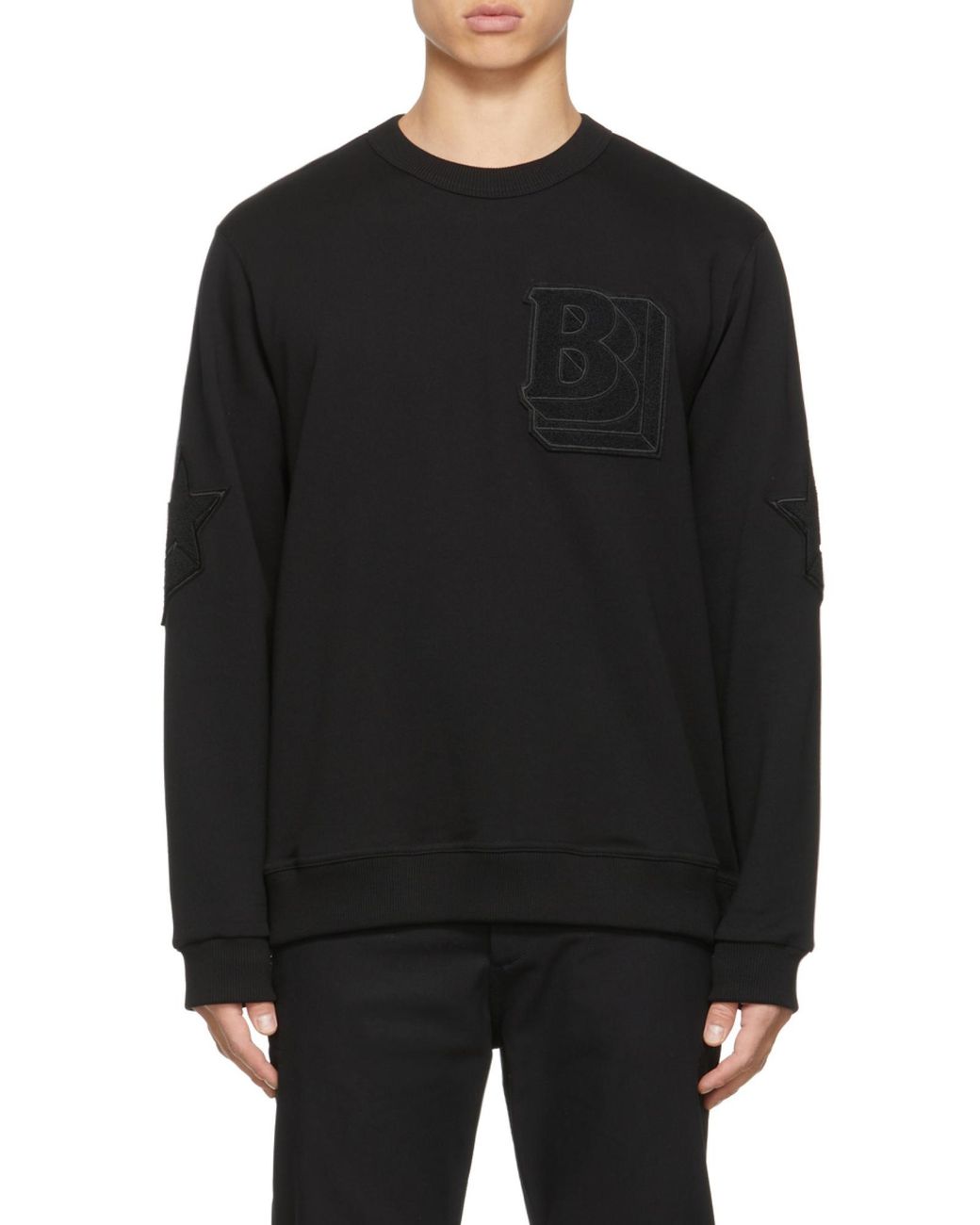 Burberry Black Letter-Graphic Cotton Sweatshirt for men