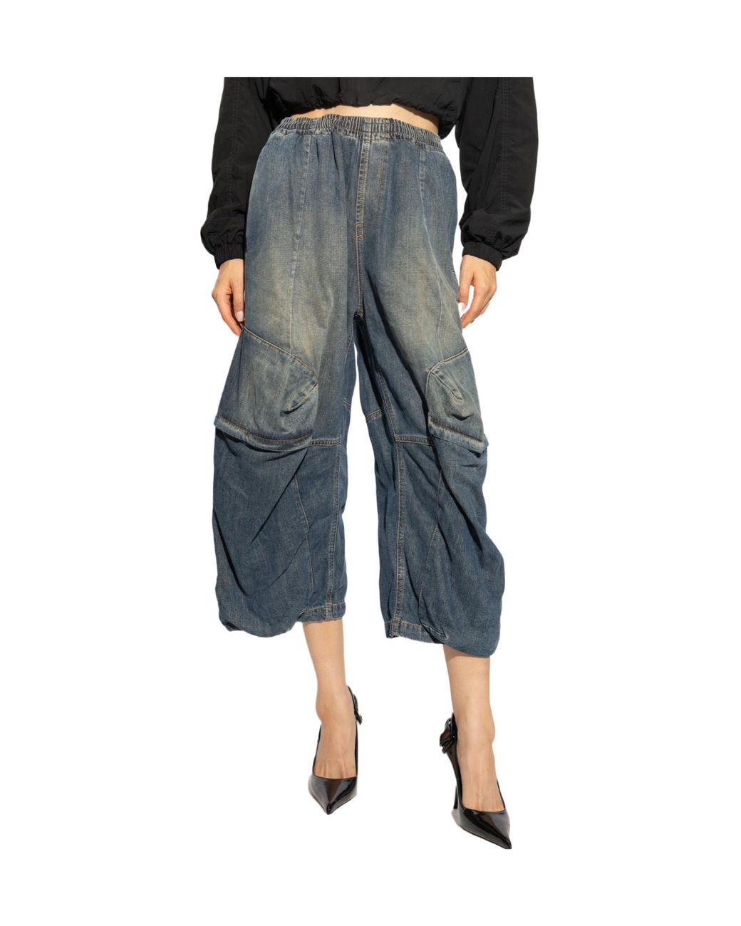 DIESEL Blue D-Para-Short-Fsf Loose Fit Jeans for men