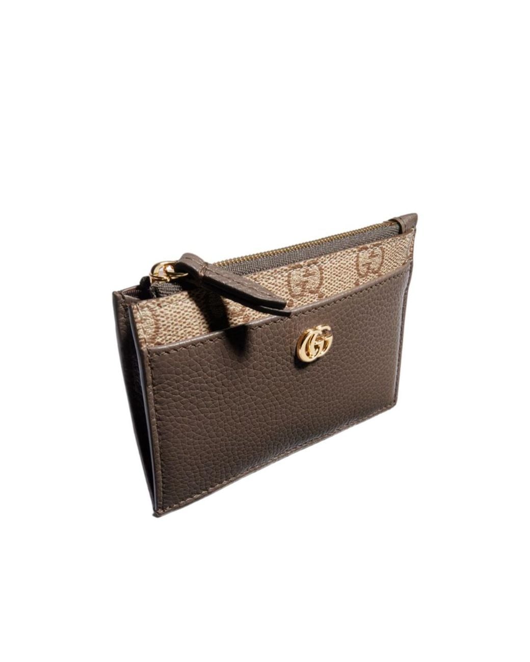 Gucci Brown Bi-Color Gg Marmont Zip Key Pouch