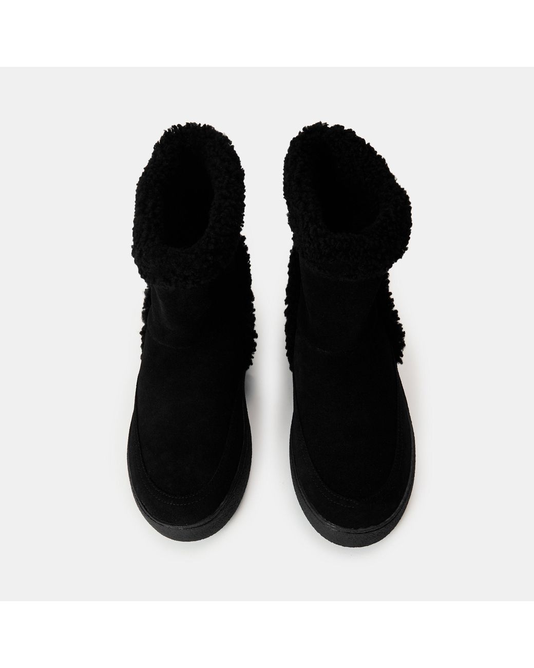 Moon Boot Black Solid Color Ankle Boots