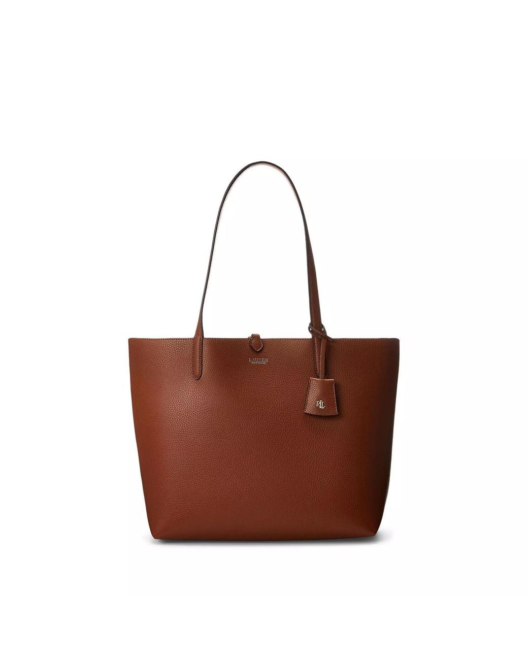 Ralph Lauren Brown Reversible Leather Tote Bag
