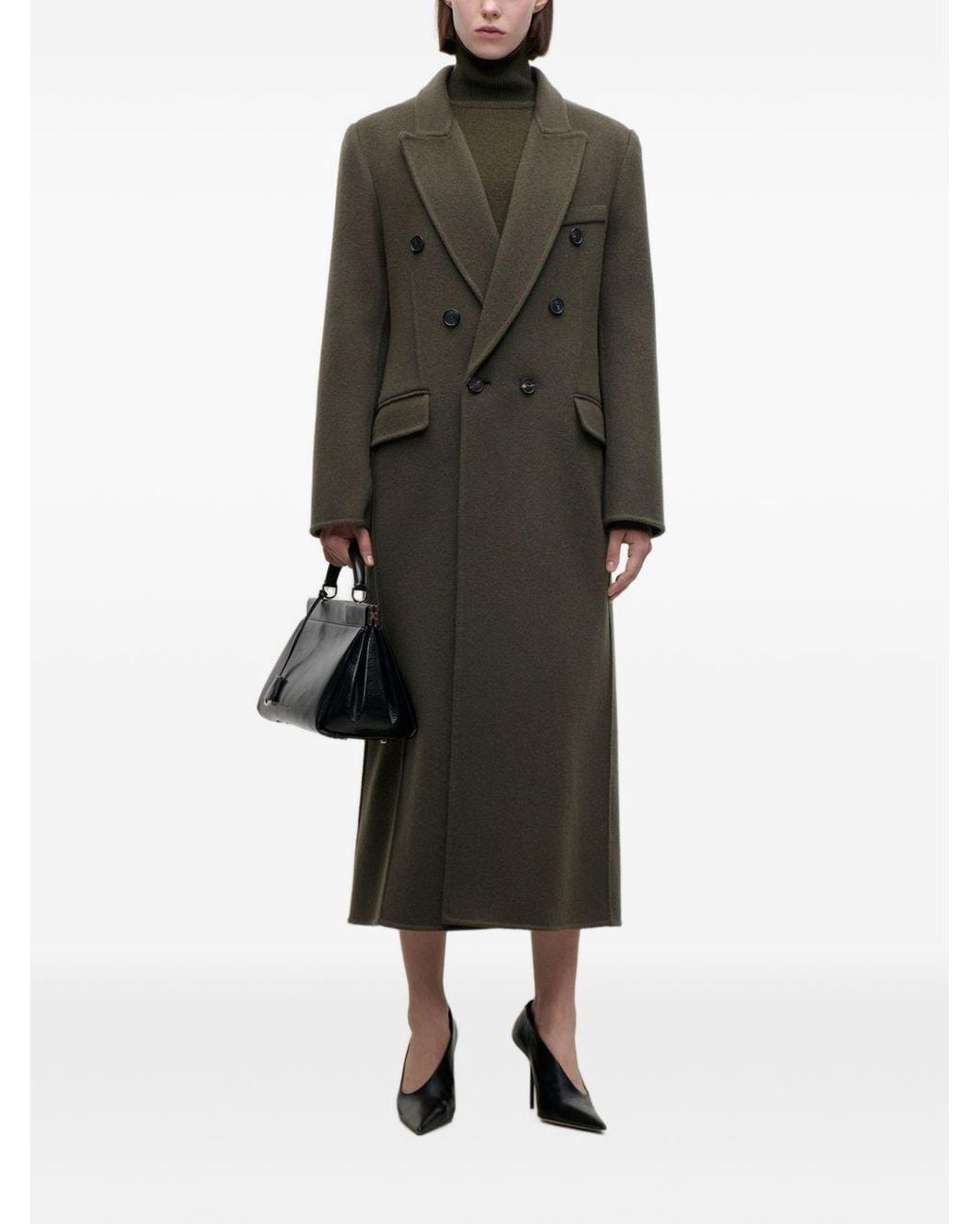 Victoria Beckham Black Catriona Double-Breasted Coat