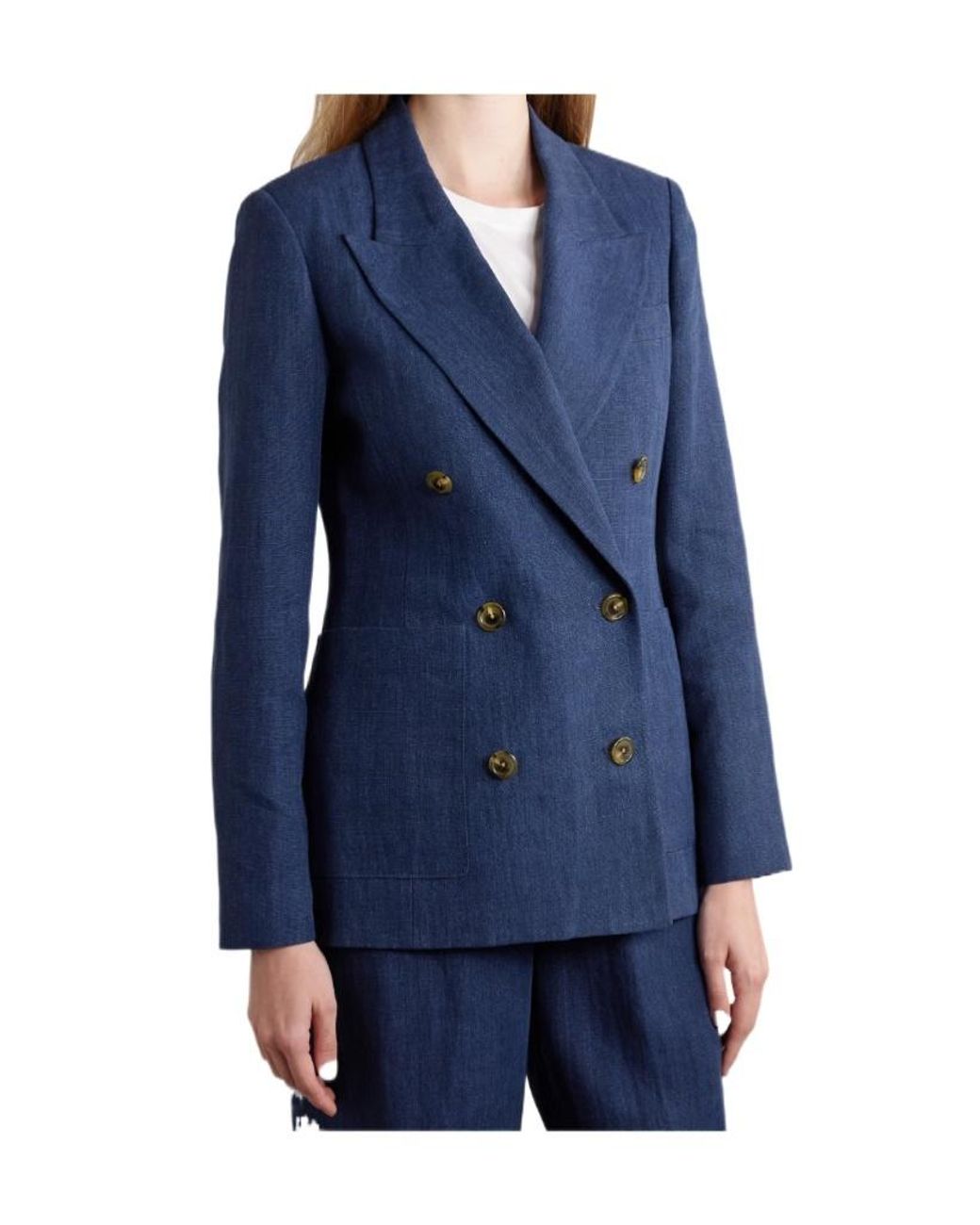 Citizens of Humanity Blue Chelsea Double-Breasted Blazer