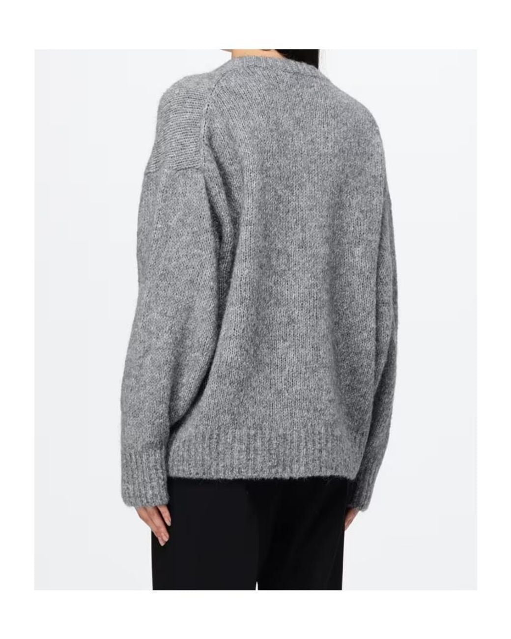 Filippa K Gray Oversized V-Neck Knitted Sweater