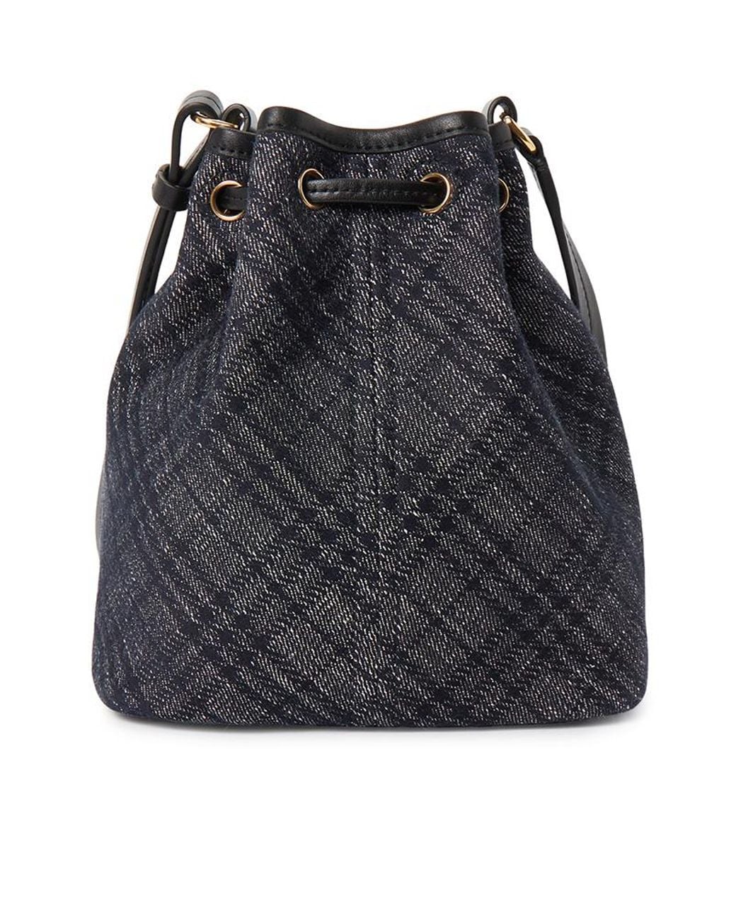 Burberry Black Drawstring Denim Bucket Bag