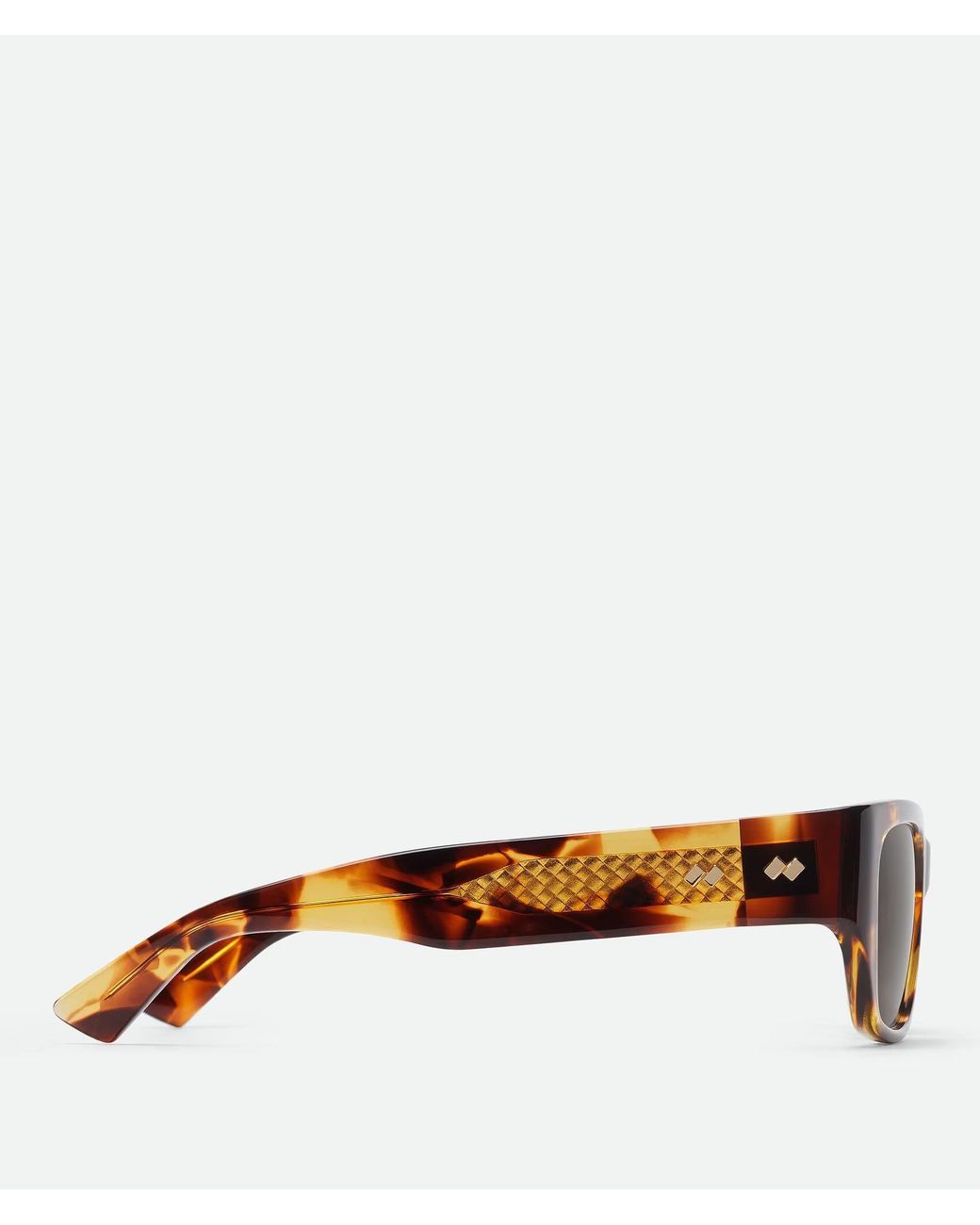 Bottega Veneta Brown Eyewear Intrecciato Square Sunglasses for men