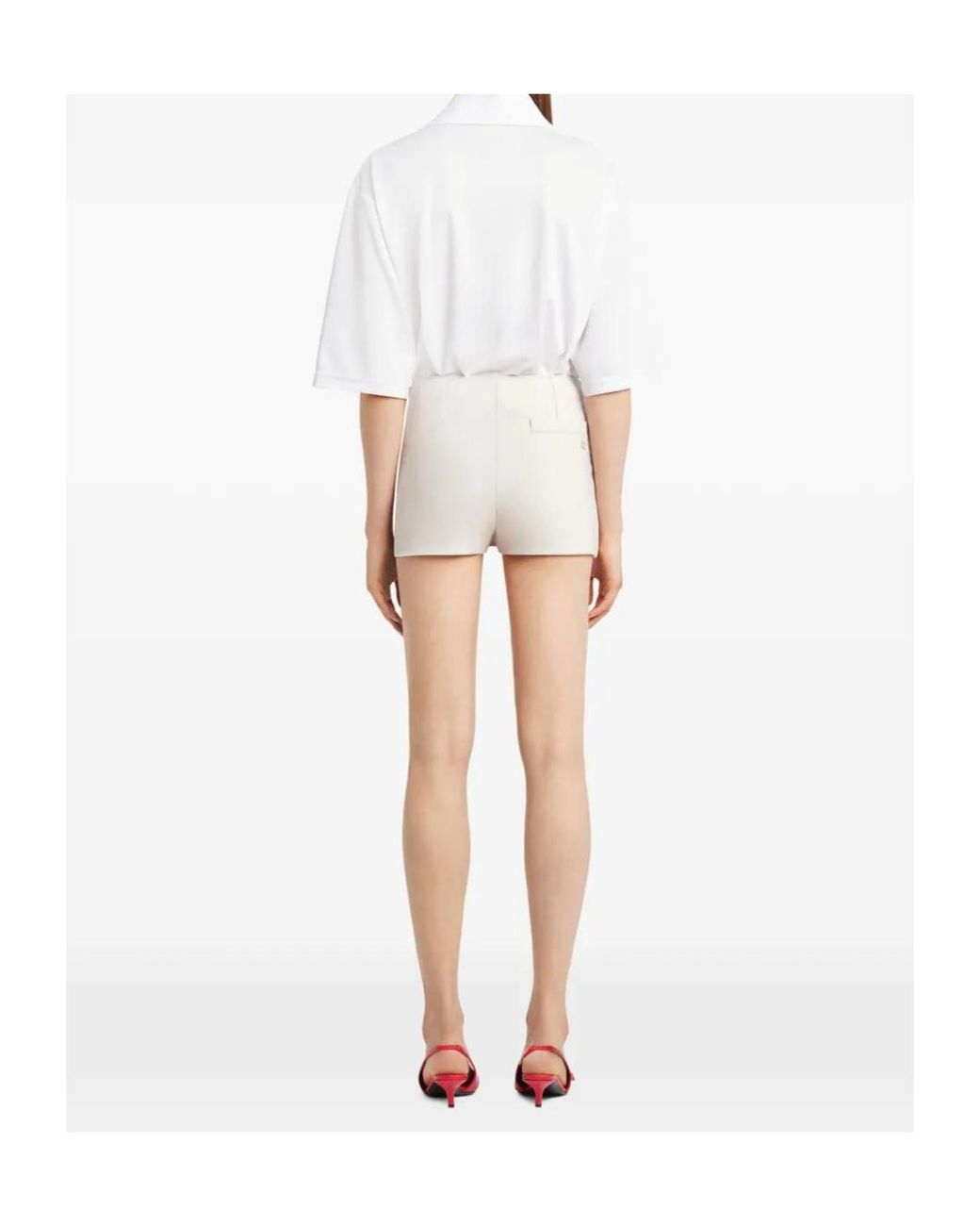 Courreges Natural Courrèges Asymmetric Wrap Shorts
