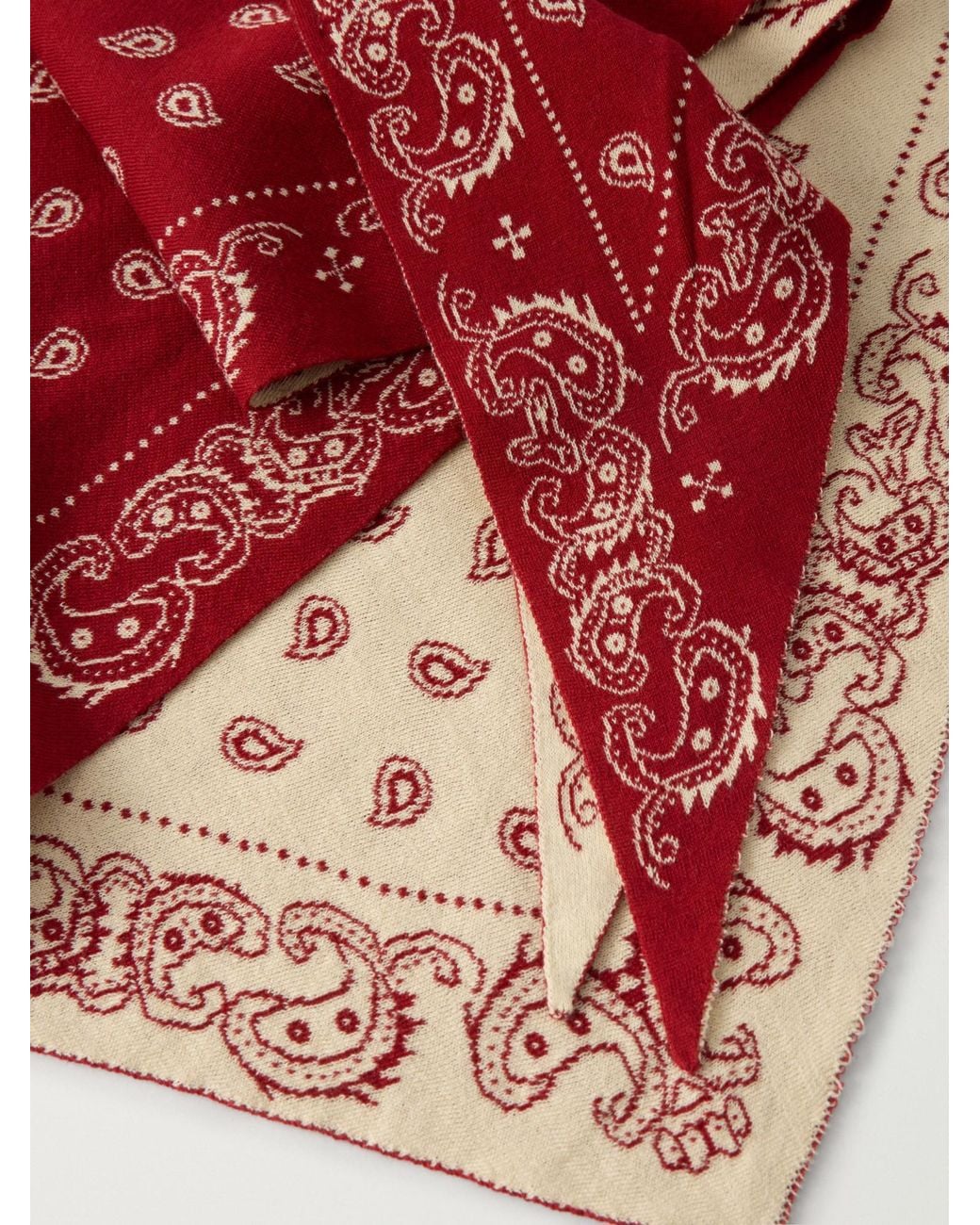 Guest In Residence Red The Wild Rag Cotton And Silk-Blend Jacquard Scarf