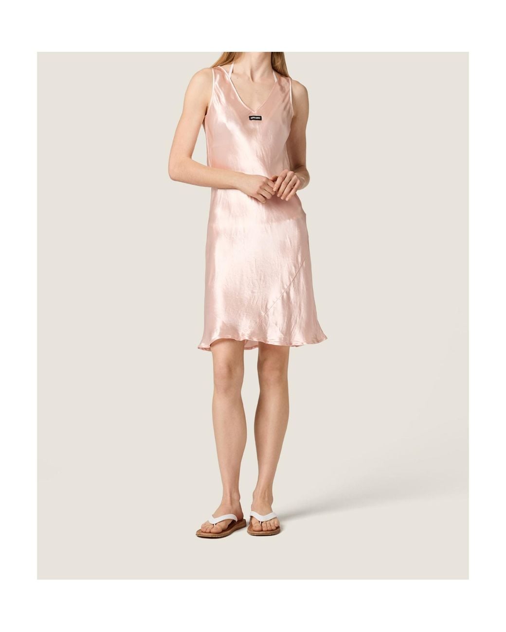 Miu Miu Pink Satin Midi-Dress
