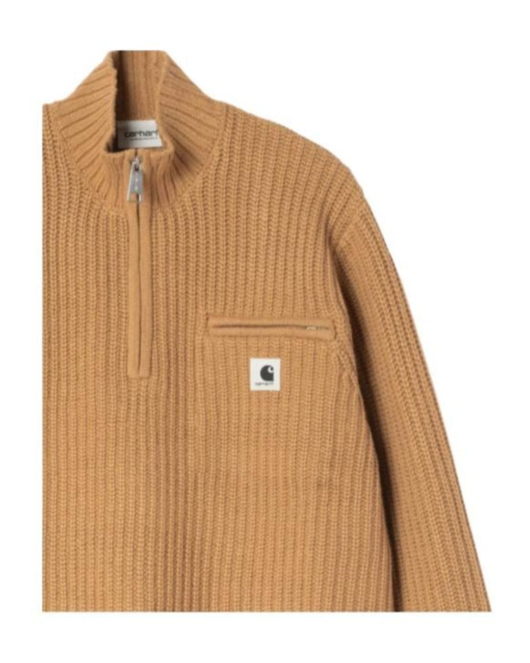 Carhartt Natural Half-Zip Ribbed Sweater