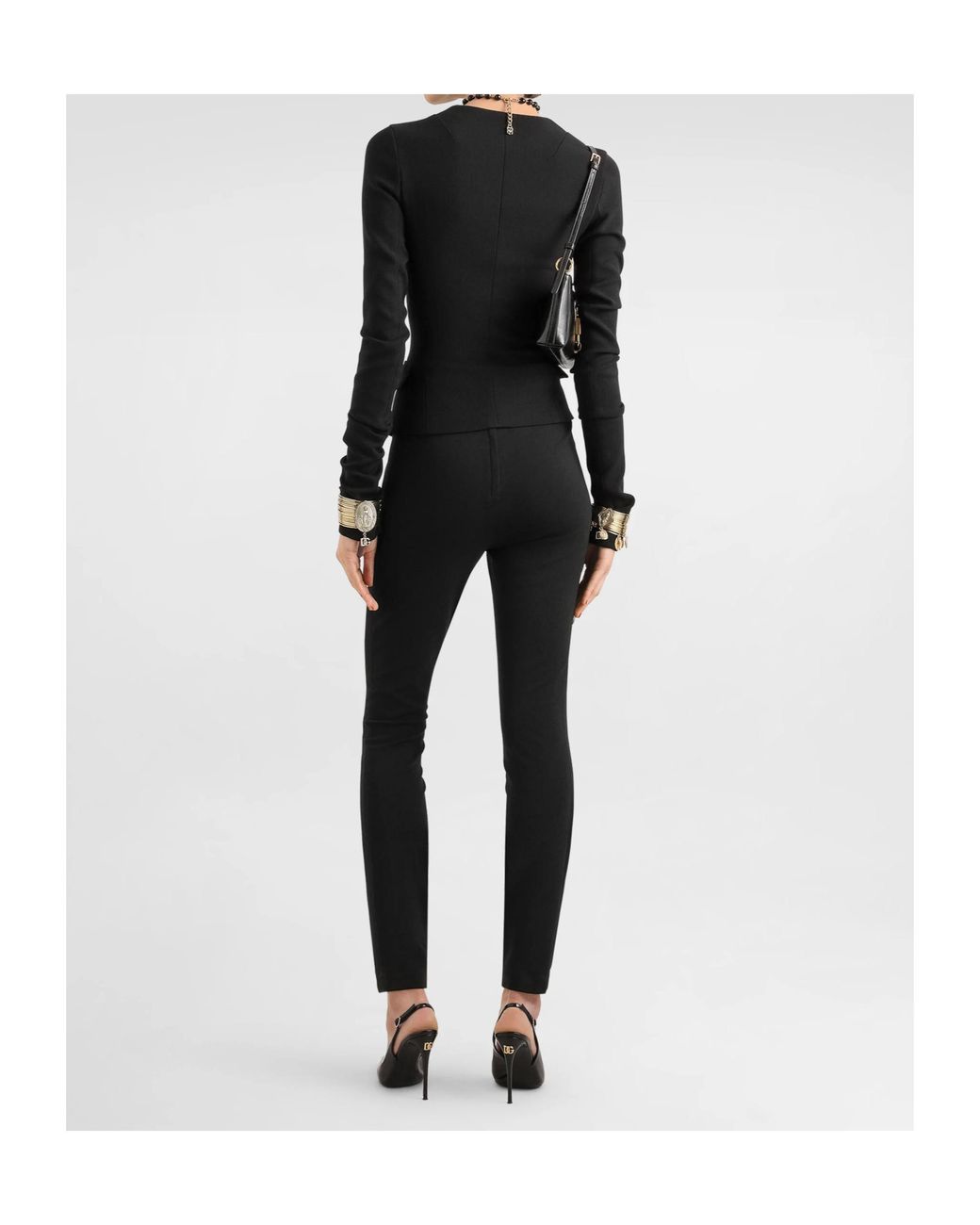 Dolce & Gabbana Black High-Rise Leggings Pants