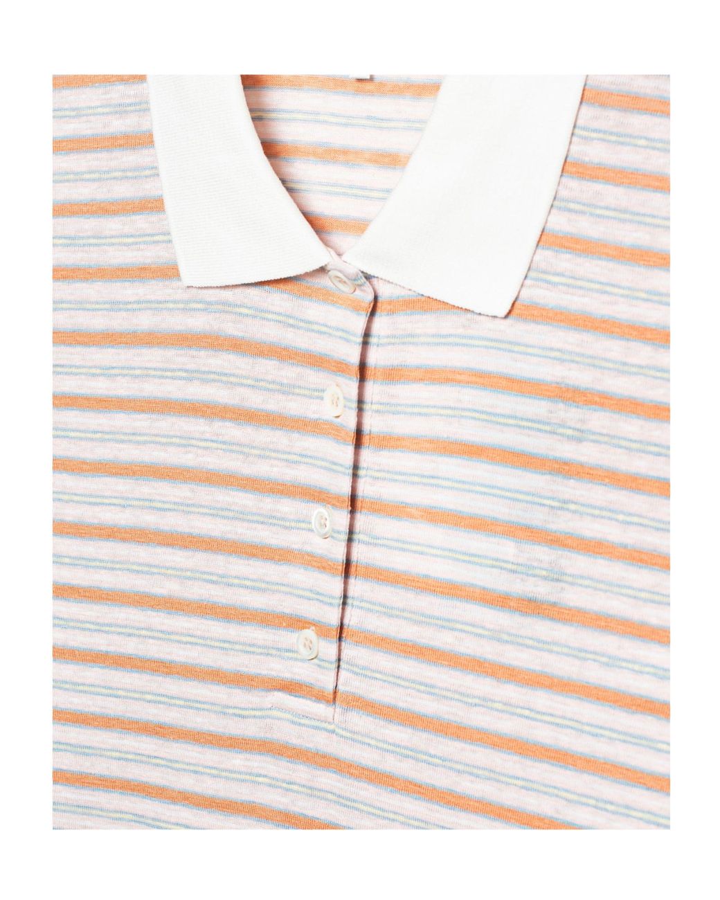 FRAME White Striped Polo Top