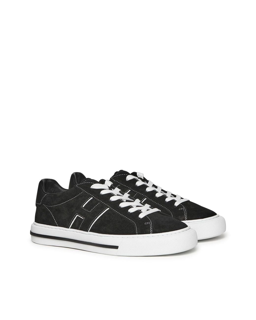 Hogan Black Suede And Leather Sneakers for men