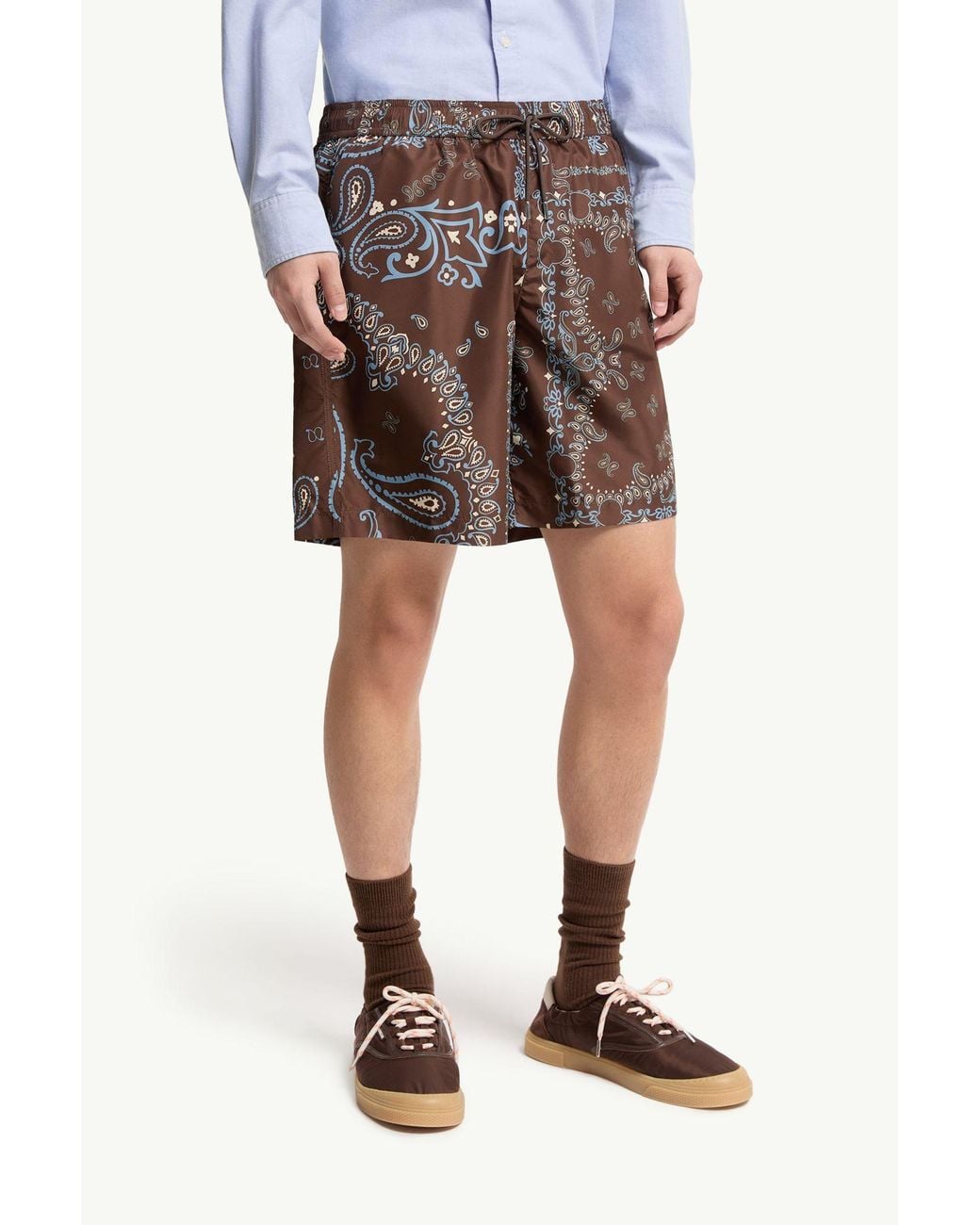 Moncler Brown Floral Swim Shorts for men
