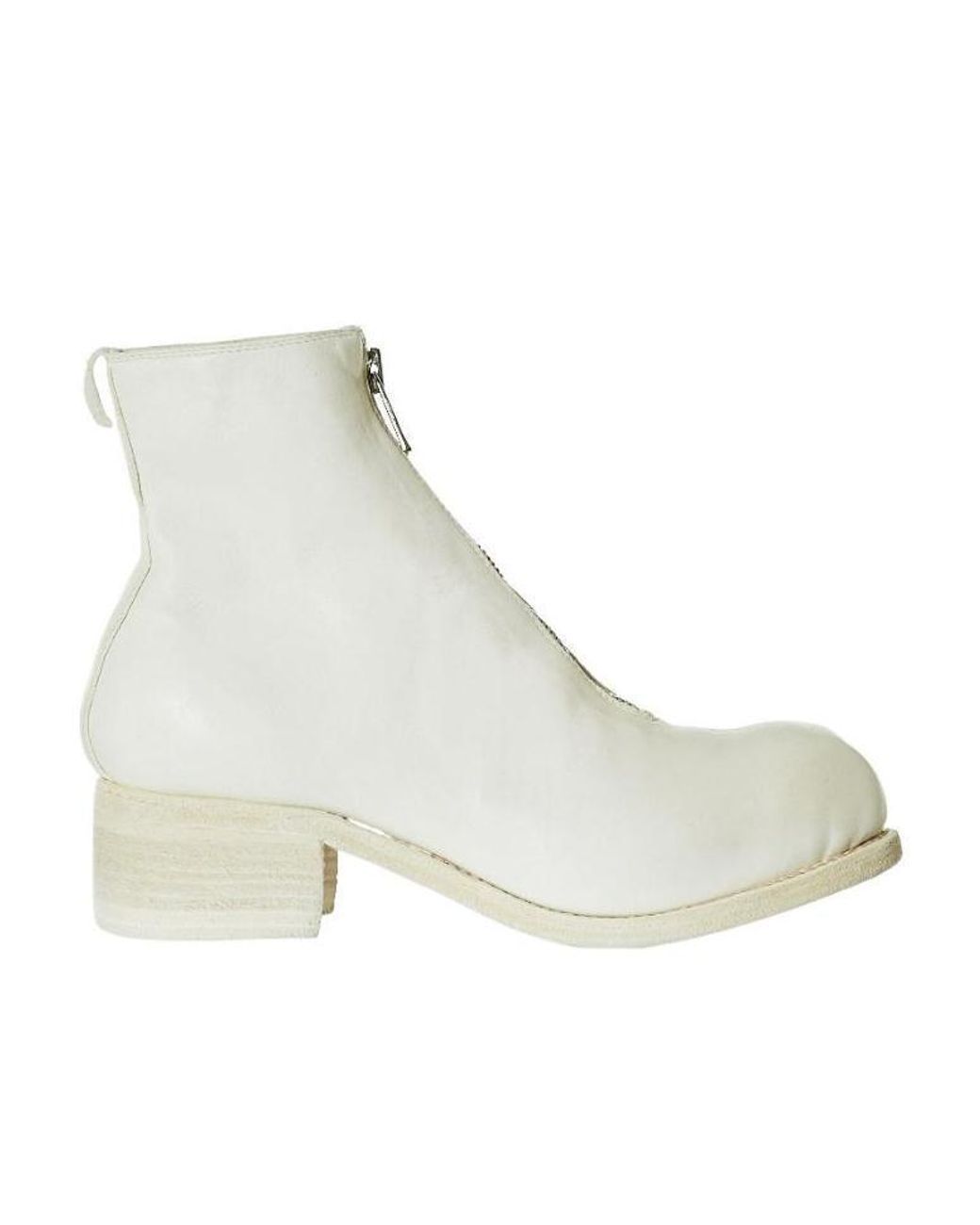 Guidi Natural Logo Zip Ankle Boots