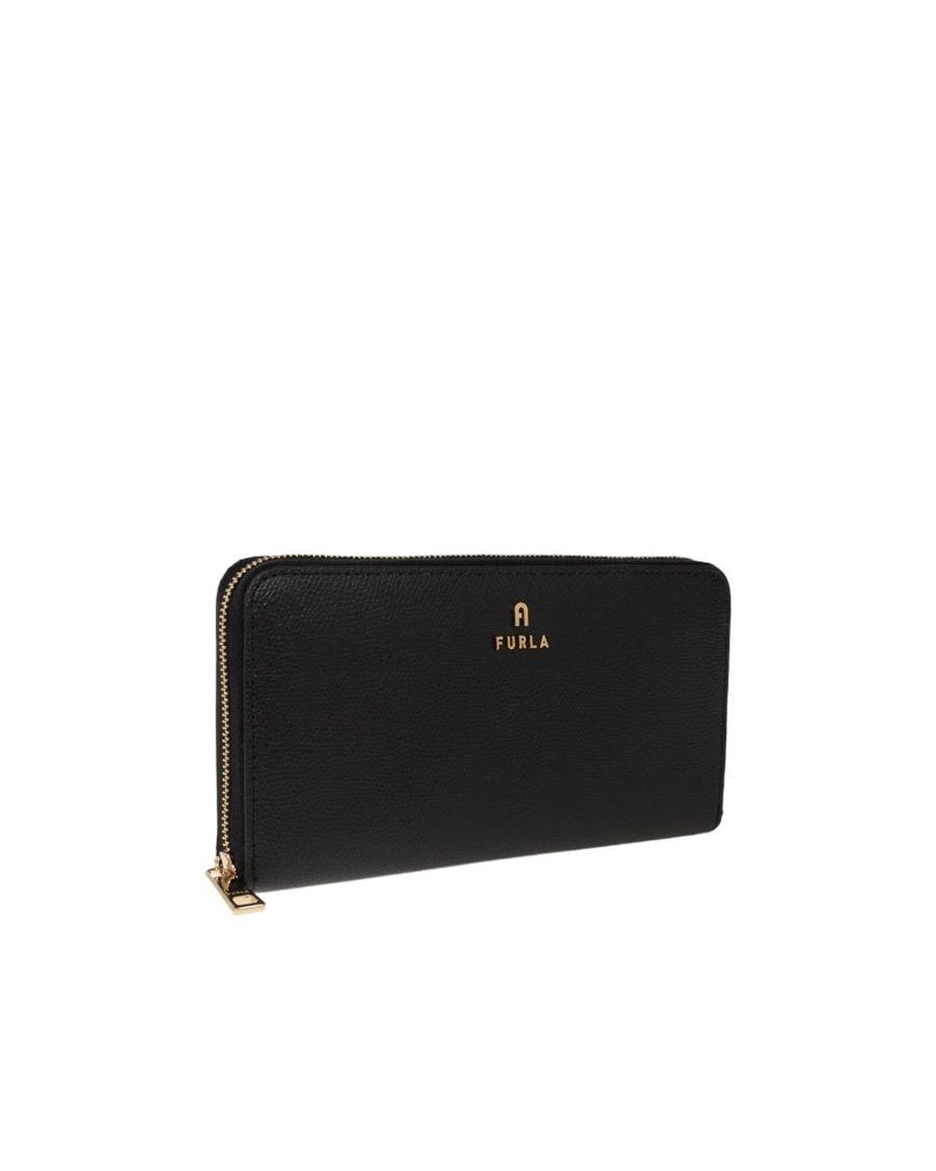 Furla Black Camelia Zipped Wallet