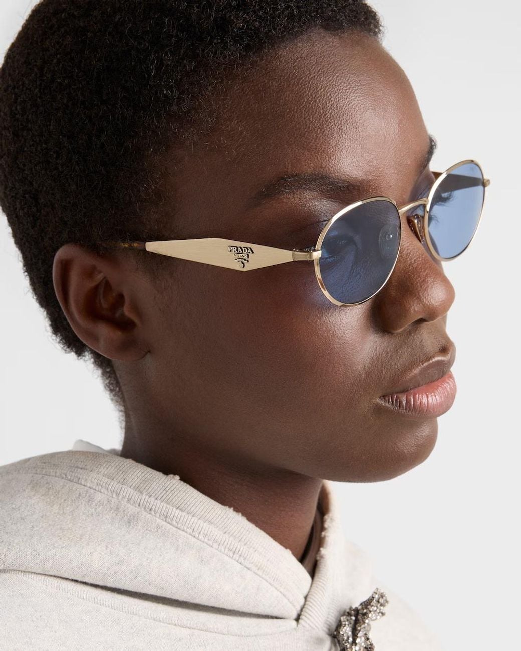Prada Blue Sunglasses With Logo