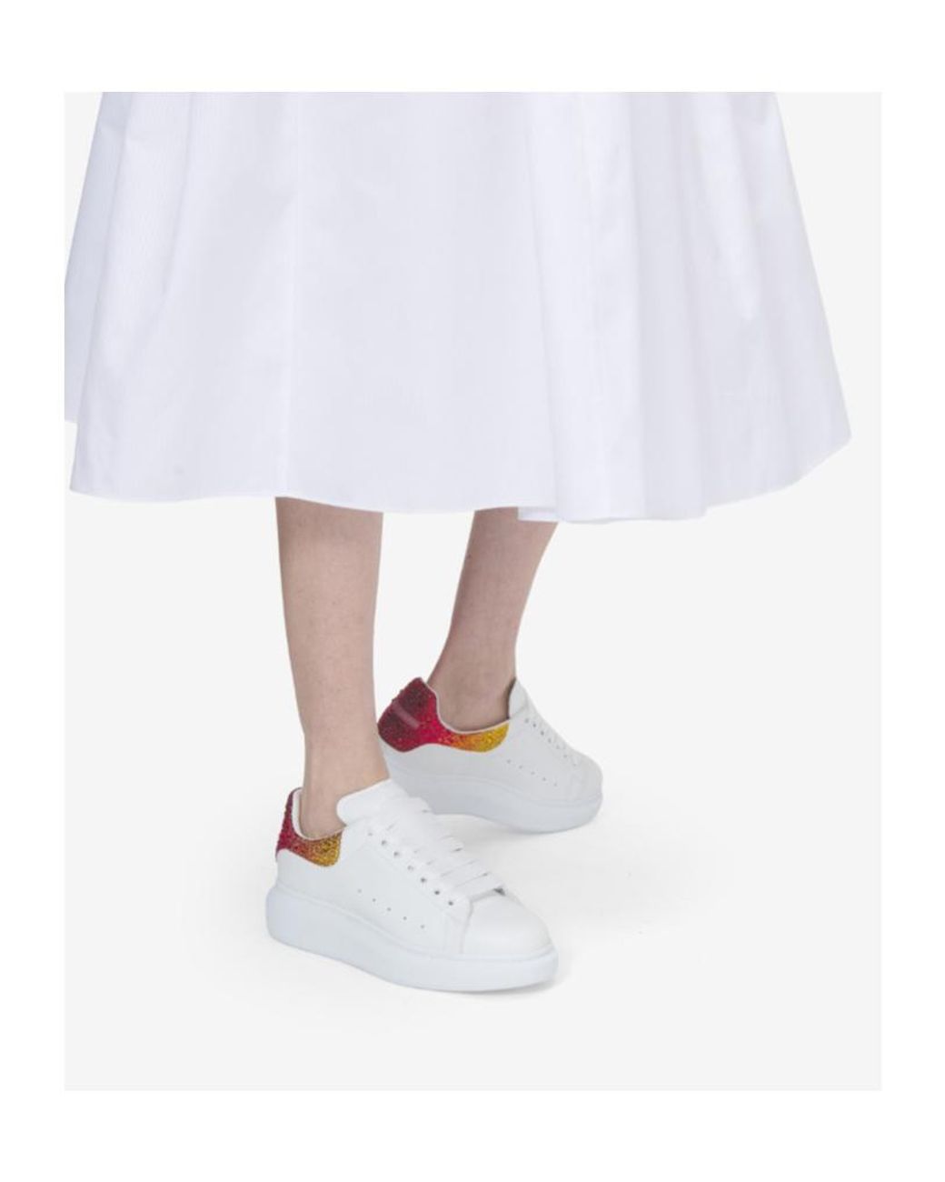 McQueen White Oversized Embellished Sneakers