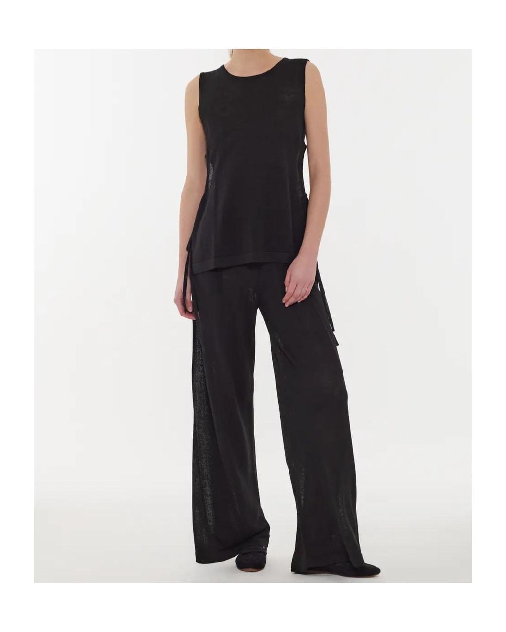 P.A.R.O.S.H. Black Side-Tie Top