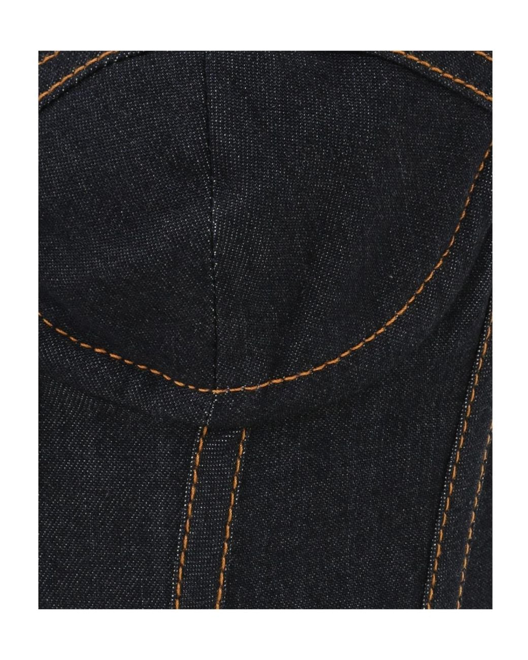 Zimmermann Black Crush Denim Corset Top