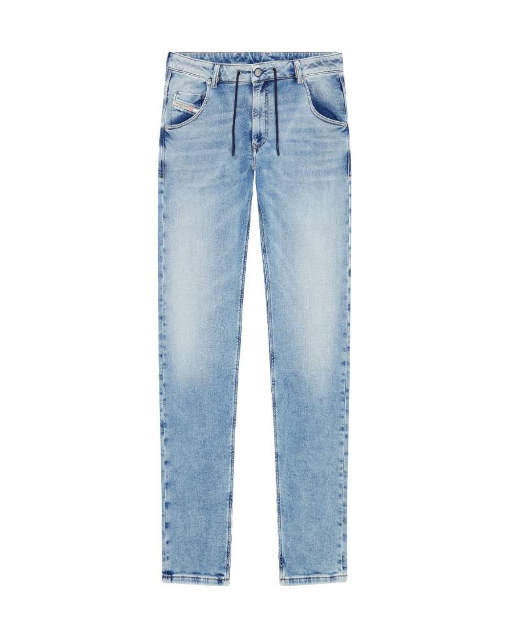 DIESEL Blue Tapered Drawstring Waist Jeans for men