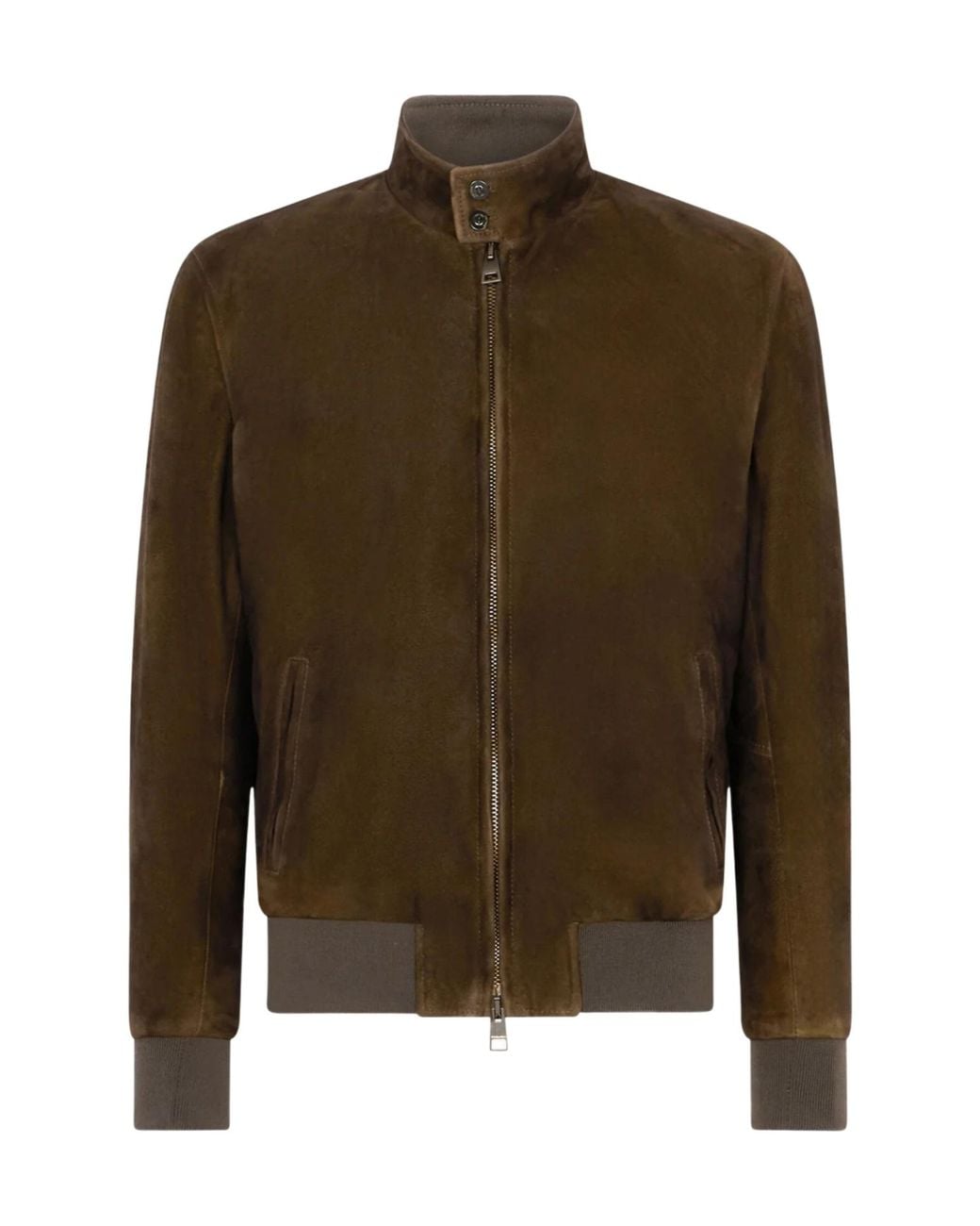 Boglioli Green Zip-Fastening Suede Bomber Jacket for men